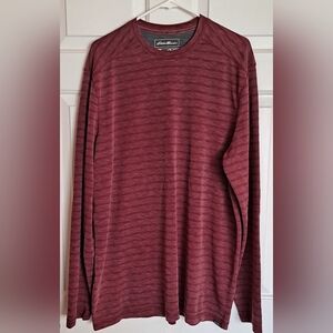 Eddie Bauer Maroon Long Sleeve Shirt Mens Sz TXL